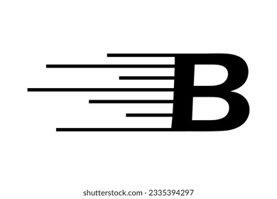 Elemento de diseño del logotipo de velocidad de la letra B