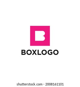 B letter with square box logo design template