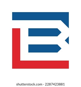 Plantilla de icono de logotipo cuadrado de letra B