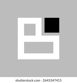B LETTER SQUARE UNIQUE VECTOR LOGO