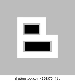 B LETTER SQUARE VECTOR SIMPLE LOGO