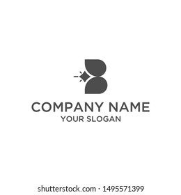 B letter and star logo design