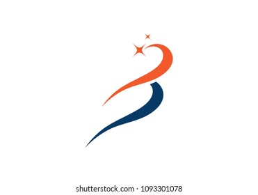 B Letter with star logo template