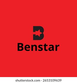 B letter and star mark logo design