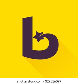 B letter with star. Vector design template elements for your application or corporate identity.