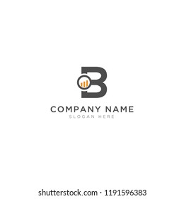 B letter with statistics Logo Template Design Vector, Emblem, Design Concept, Creative Symbol, Icon