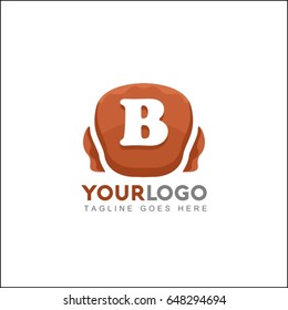 B letter stone brand identity. Logo design ecology and nature symbols