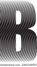 B rayas de letra elementos de diseño del logotipo en color negro