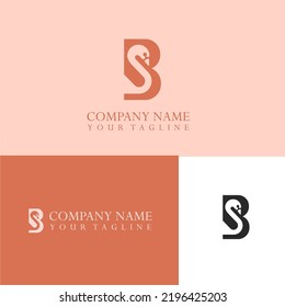 B letter swan logo design