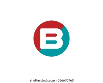 B letter symbol design, vector