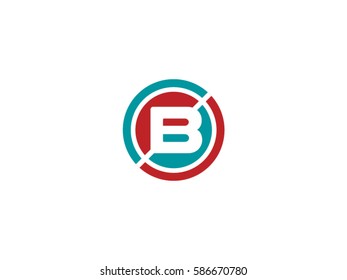 B letter symbol design, vector
