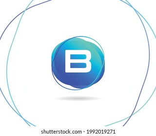 B-Letter-Tech-Logo-Design mit moderner Farbvektorvorlage
