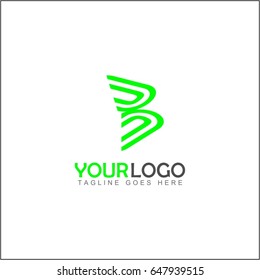 B letter tech logotype. Abstract line art chip creative sign symbol. Science universal vector logo icon.