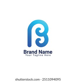 Design do logotipo da tecnologia da letra B.
