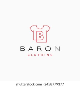b letter tee tshirt apparel clothing monogram logo vector icon illustration