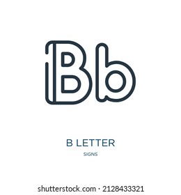 b letter thin line icon. letter, template linear icons from signs concept isolated outline sign. Vector illustration symbol element for web design and apps.