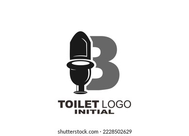 B Letter Toilet Bowl Icon Schaltfläche Vektorsymbol Symbol der Illustration editierbarer Hub flacher Design-Stil einzeln