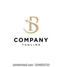 B Letter Travel Plane Vector logo icon vector Template.eps