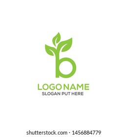 B Letter tree logo design template