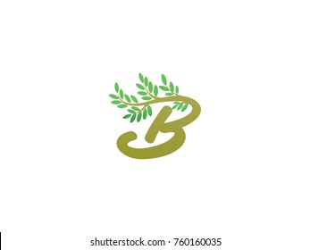 B letter tree vector icon