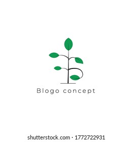 B letter tree-leaf logo template