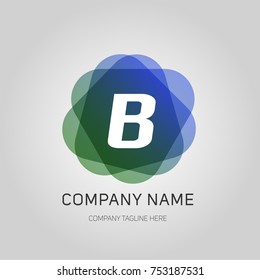 b letter triangle shape logo with modern concept