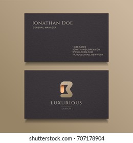 B Letter typography Alphabet logo luxury business card design template