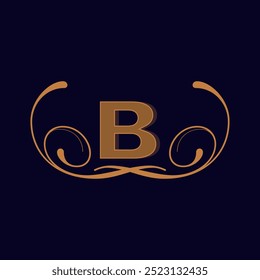 B letter vector art fashion logo design