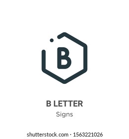 B letter vector icon on white background. Flat vector b letter icon symbol sign from modern signs collection for mobile concept and web apps design.