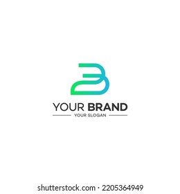 B Diseño del logotipo de la línea vectorial de la letra. Símbolo de icono de logotipo creativo.