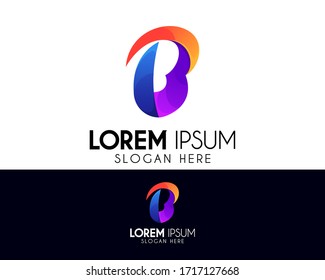 B letter vector logo design template. Colorful icon concept. Modern logo for brand identity. Creative symbol element