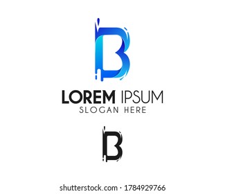B letter vector logo design. Splash / tech icon concept. Modern logo for brand identity. Creative symbol element or template