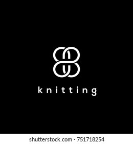 B letter  vector logo design. Business emblem for knitting