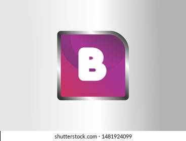 B letter vector logo illustration. Alphabet vector logo illustration. Purple Vector logo.