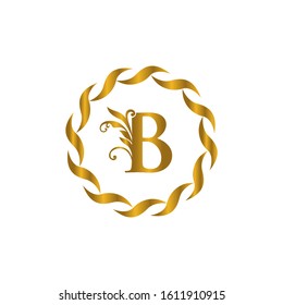 B letter vector logo.  letter vector logo. Letter B  leaves icon design template elements. Vector color sign. Luxury letter b logo