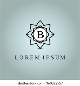 B letter vector logo template (sign, symbol, emblem, ornament)