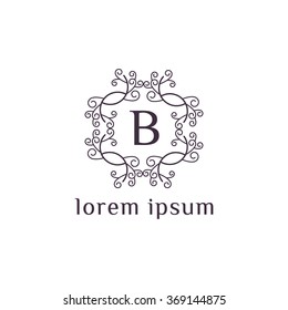 B letter vector logo template (sign, symbol, emblem, ornament)