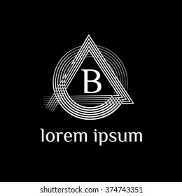B letter vector logo template (sign, symbol, emblem, ornament)