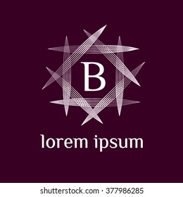B letter vector logo template (sign, symbol, emblem, ornament)