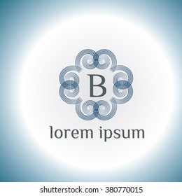 B letter vector logo template (sign, symbol, emblem, ornament)