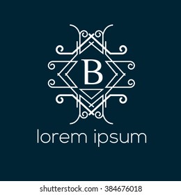 B letter vector logo template (sign, symbol, emblem, ornament)