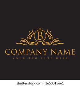 B Letter Vector Luxury Logo Design. This logo design is high resolution vector logo.you can use anywhere for web and print.