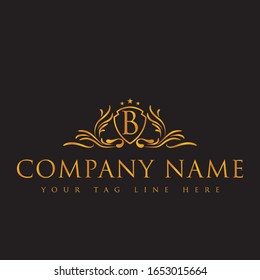 B Letra Vector Diseño Logotipo De Lujo. El diseño de este logotipo es un logotipo vectorial de alta resolución.puede ser utilizado en cualquier lugar para web e impresión.