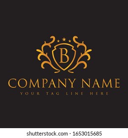 B Letra Vector Diseño Logotipo De Lujo. El diseño de este logotipo es un logotipo vectorial de alta resolución.puede ser utilizado en cualquier lugar para web e impresión.