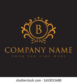 B Letra Vector Diseño Logotipo De Lujo. El diseño de este logotipo es un logotipo vectorial de alta resolución.puede ser utilizado en cualquier lugar para web e impresión.