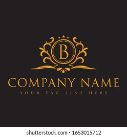 B Letra Vector Diseño Logotipo De Lujo. El diseño de este logotipo es un logotipo vectorial de alta resolución.puede ser utilizado en cualquier lugar para web e impresión.