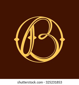 B letter in vintage circle. Vector repair design template elements for your application or corporate identity.