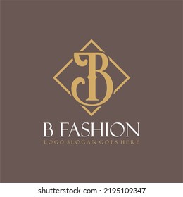 B letter vintage fashion elegant luxury logo vector image