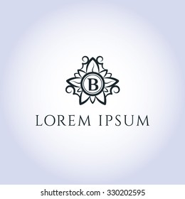 B letter vintage vector logo template (sign, symbol, emblem, ornament)