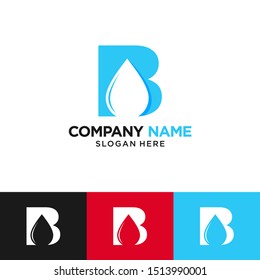 B Letter Water Drop Logo Design Stock Vector (Royalty Free) 1513990001 ...